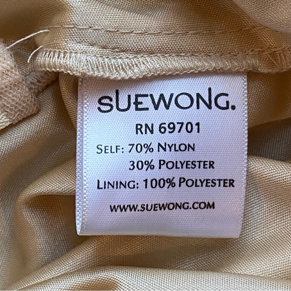 Sue Wong Nocturne Cream Embellished V-Neck Colume Mini Dress Size 10 - Picture 11 of 16